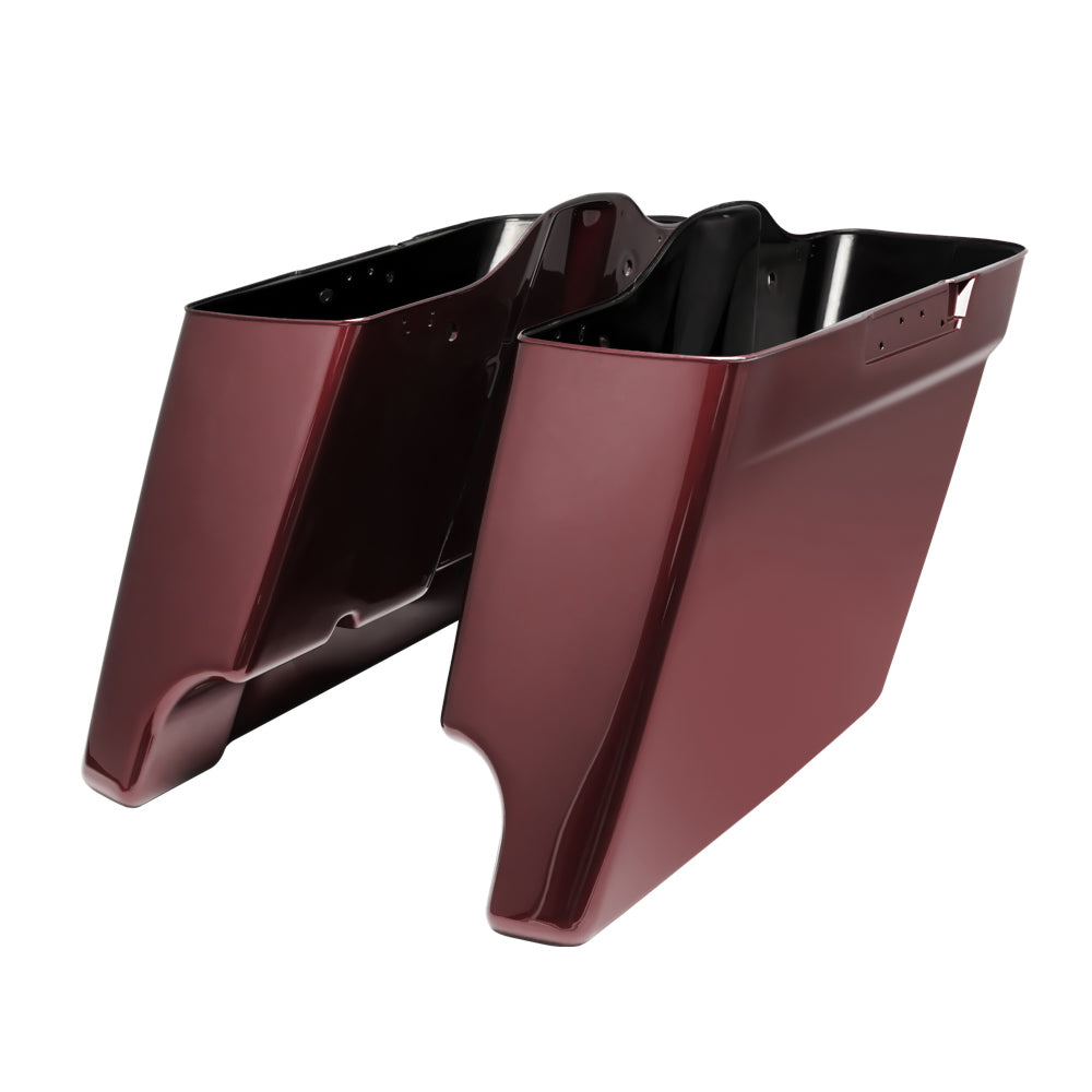 Pantherwill Billiard Burgundy 4.5″ Stretched Saddlebags for ’14-later Harley Touring