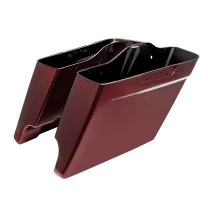 Pantherwill Billiard Burgundy 4.5″ Stretched Saddlebags for ’14-later Harley Touring